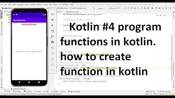 How to create functions in kotlin|function types in kotlin. Baisc kotlin program. #kotlin 4 program.