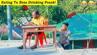 Eating To Boss Drinking Prank Comedy !! New Funny Joke Video For Laughing !!@bidikprank