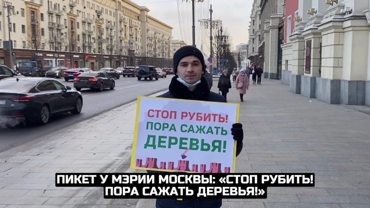 Пикет у Мэрии Москвы: «Стоп рубить! Пора сажать деревья!»