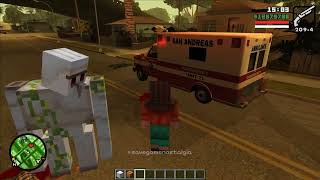 Minecraft in GTA San Andreas (but an Iron Golem is my Bodyguard)