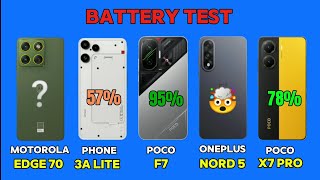 Moto Edge 70 Nothing Phone 3A Light Poco F7 Oneplus Nord 5 Poco X7 Pro Battery Drain Test