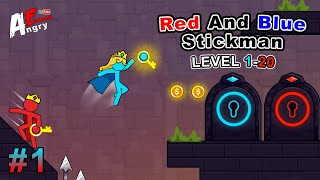 ❤️Red And 💙Blue Stickman - Gameplay #1 Level 1-20 (Android) screenshot 4