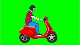 green screen naik scuter animasi