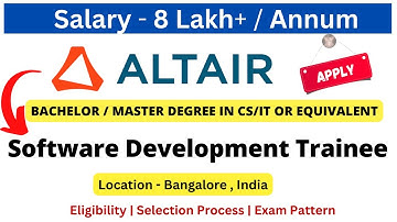 Altair Off Campus Drive for Fresher 2021/2022/2023 Software Engineer Trainee Salary 8 LPA+ #jobs