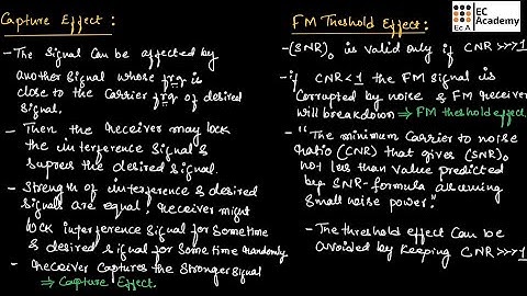 CT#40 Capture effect and Threshold effect in FM || EC Academy
