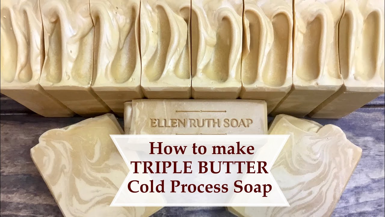 Making TRIPLE BUTTER Cold Process Soap w/ Mango, Shea & Cocoa Butters