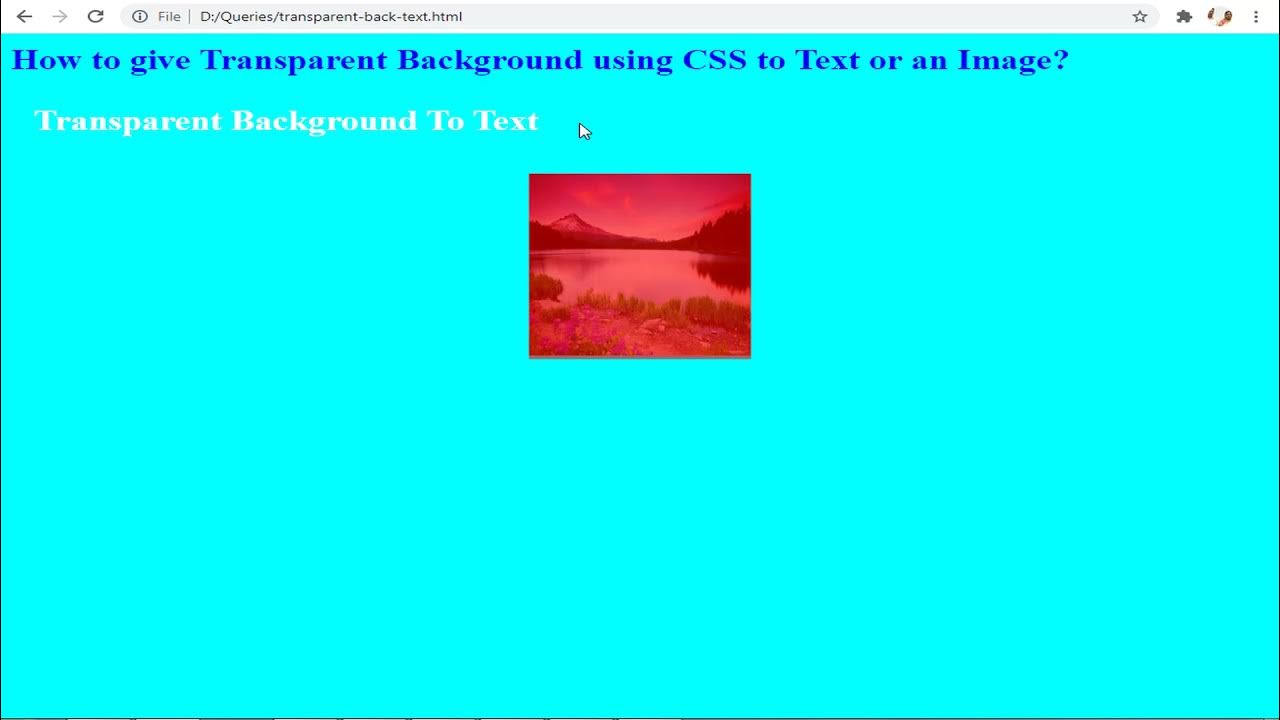 How to give Transparent Background using CSS to Text or an Image - YouTube