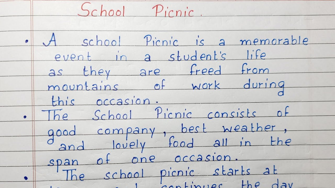 school picnic essay in english for class 6