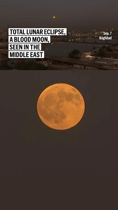 Total lunar eclipse, a blood moon, seen in the Middle East