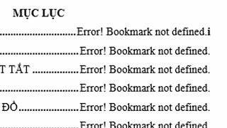 Sửa lỗi Error! Bookmark not defined [Microsoft Word] FIX Error! Bookmark not defined