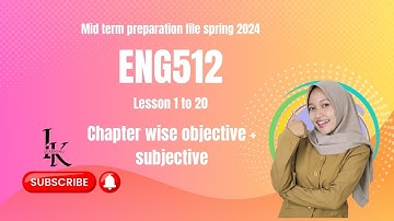 ENG 512 lesson(1-20)wise midterm Subj/Obj complete preparation repeated questions #exams
