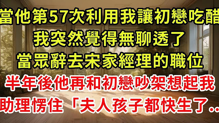 當宋雲崢第57次利用我讓他初戀吃醋時，我突然覺得無聊透了，當眾辭去宋家經理的職位，半年後他再次和初戀吵架想起我，助理傻了「夫人都懷二胎了...」#復仇 #好文