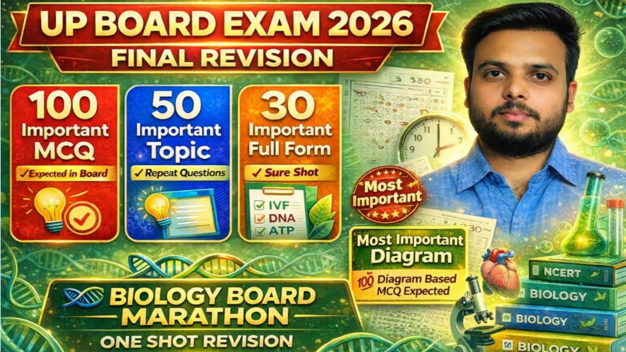 Class 12th - सम्पूर्ण Biology Revision | UP Board Class 12 Biology Marathon | Most Repeated Question