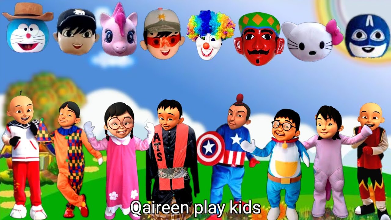 BERMAIN GAME MEMASANGKAN TOPENG BADUT BOBOIBOY, KUDA PONI, DORAEMON, KEPADA UPIN IPIN‼️
