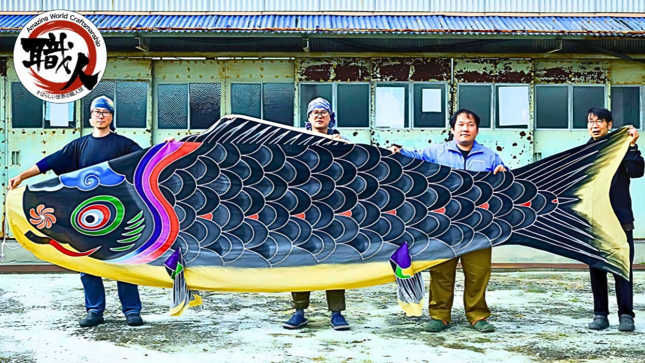 [Документальный фильм] 120 лет росписи карповых флагов 🎏 Японское ремесло | Мастерская Ватанабэ
