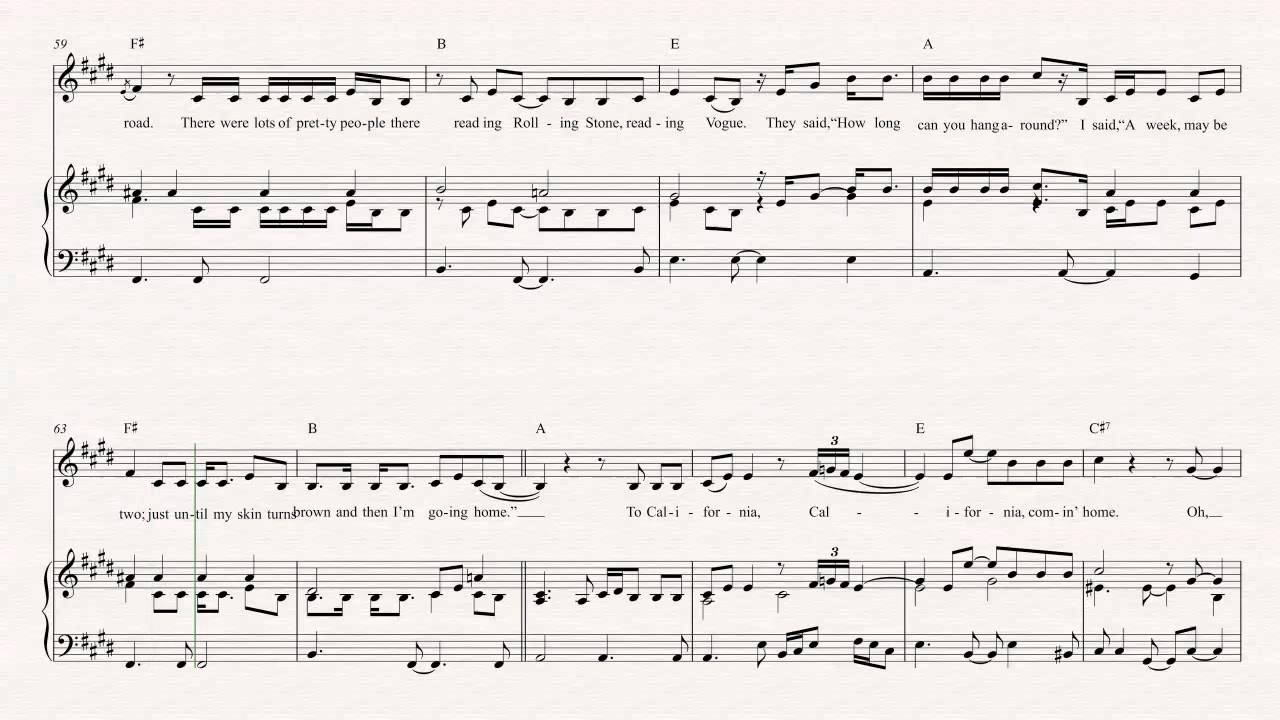 Violin - California - Joni Mitchell Sheet Music, Chords, & Vocals - YouTube