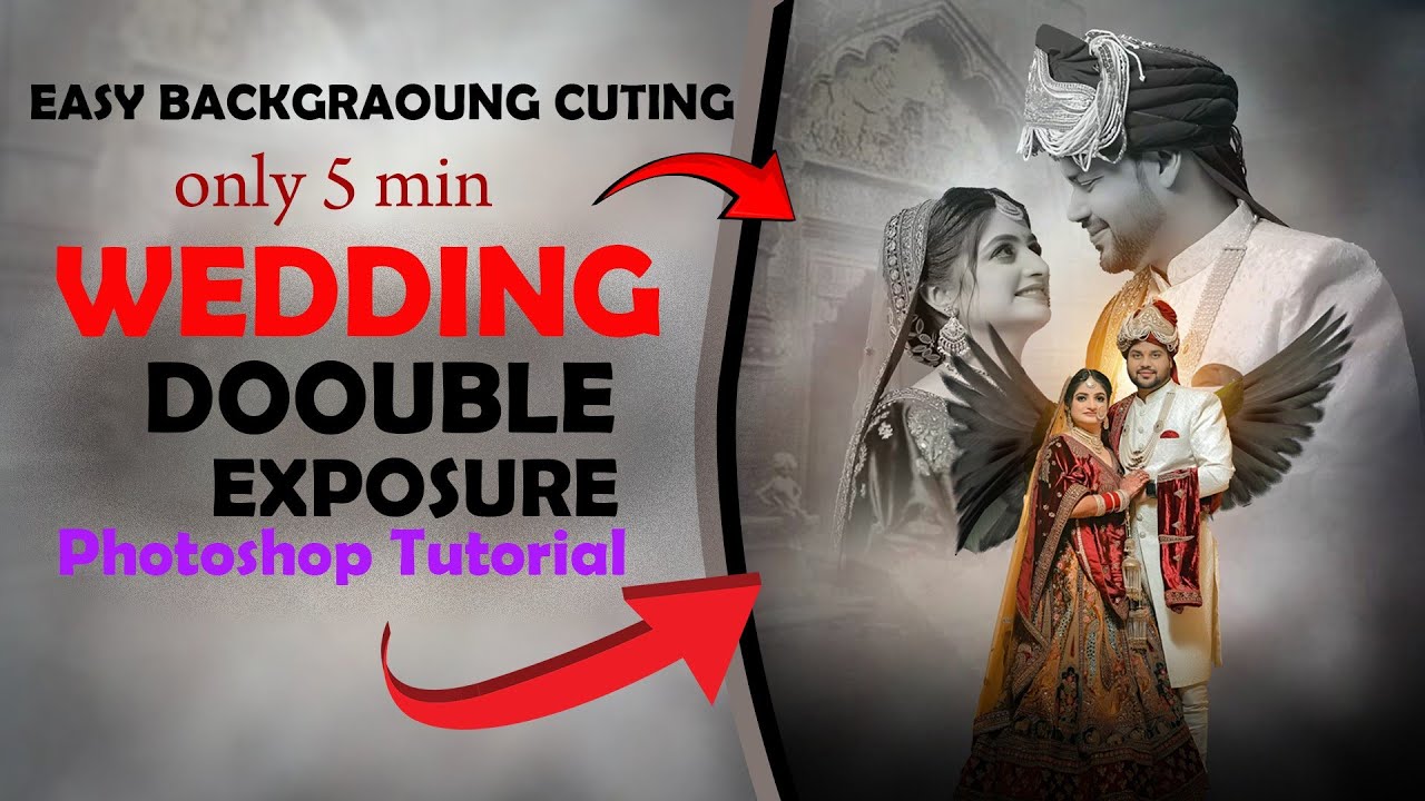 Wedding double exposure photoshop tutorial || how to create double ...