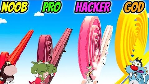 NOOB vs PRO vs HACKER vs GOD In Spiral Roll Funny Oggy And Jack Voice