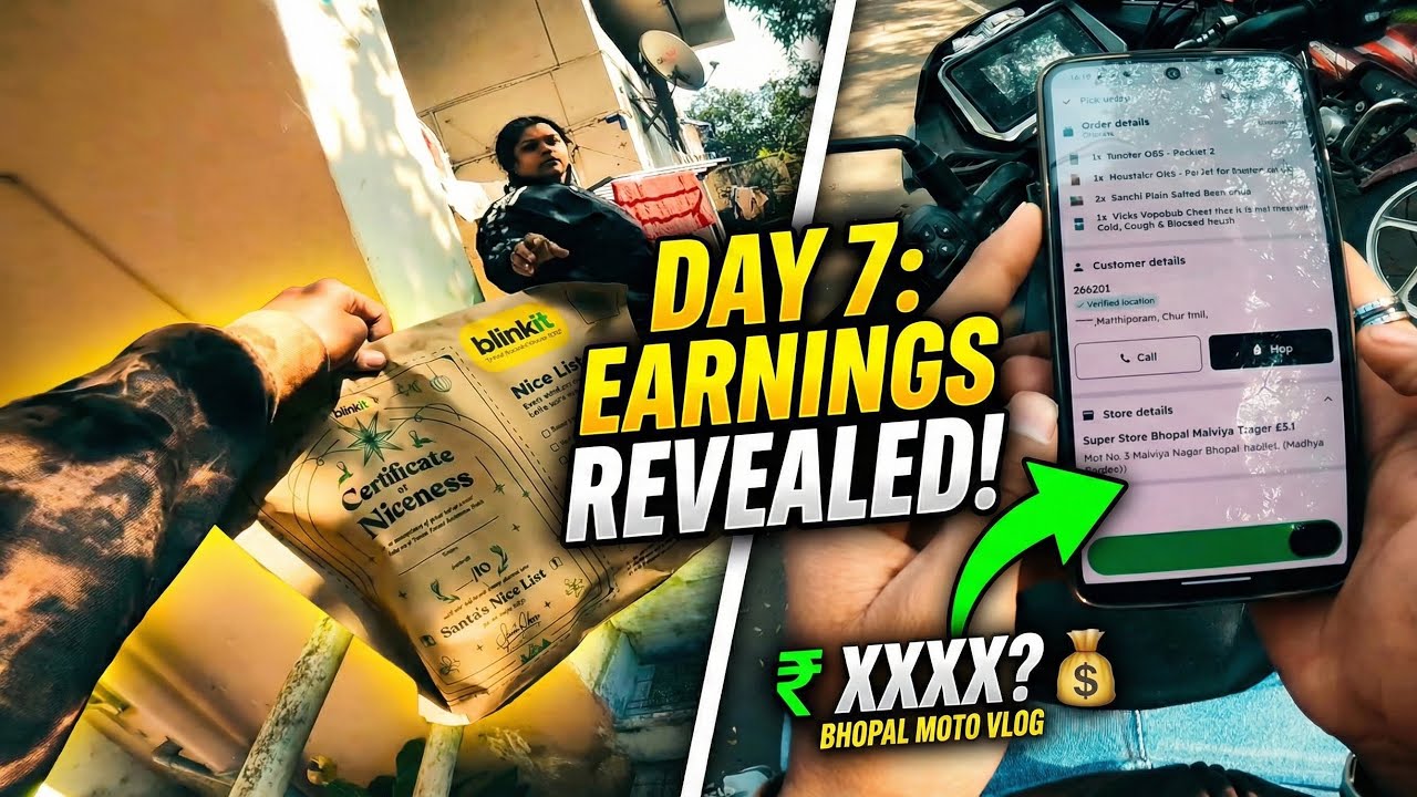 Blinkit Delivery Partner Vlog Day 7  Moto Vlog POV Bhopal  How Much I Earned