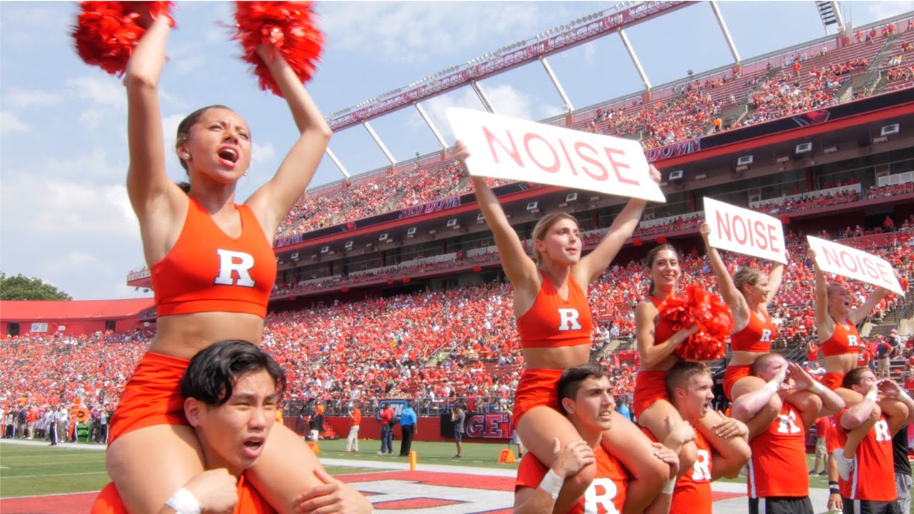 The cheer team at a game