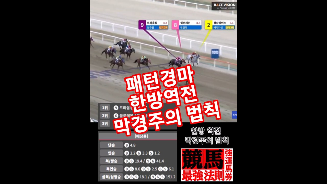 한방 역전 막경주의 법칙 서울10R 결과 삼쌍승식 151.2배 김수진 마사회 아나운서 인사