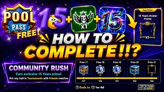 8 Ball Pool- How To Complete Community Rush To Get Rewards - How To Get Pool Pass Free From Miniclip