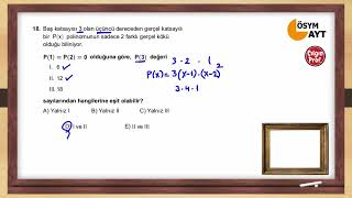 Polinom Soruları 2023 AYT Matematik (18-19)