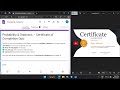 Probability &amp; Statistics Completion Certificate | PS | GTU | GTU 100 Points Activity Certificate