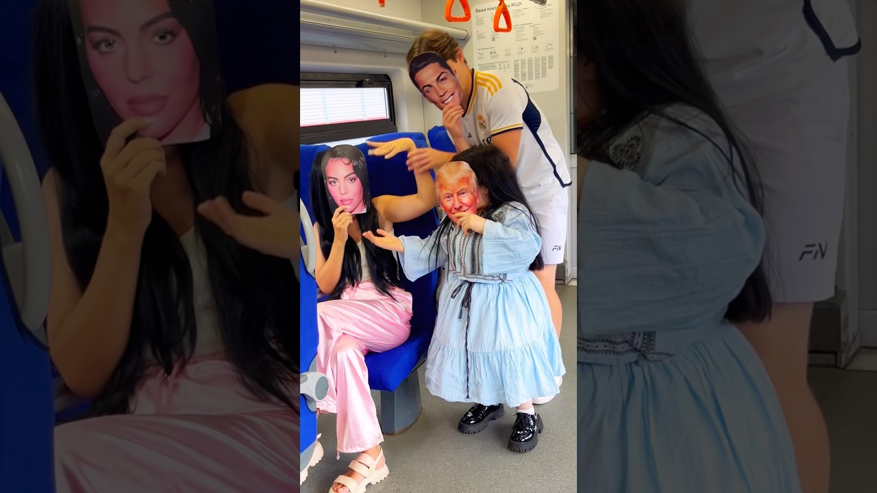 Georgina left with little Trump when Ronaldo was on the subway…🤔#alexlips #pranks #football #funny