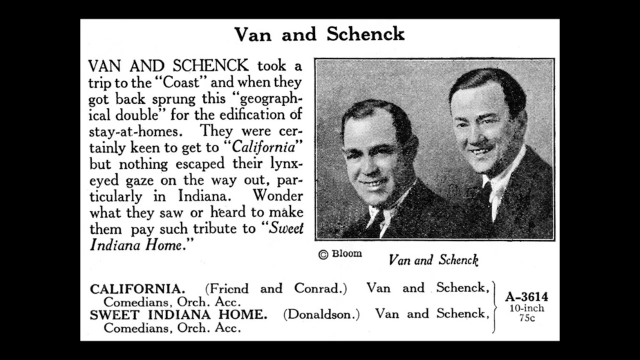 "Dance And Grow Thin" Van and Schenck on  Victor 18258 (1917) vaudeville comic song on 78 rpm