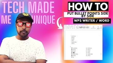 How to Put bulleting point Side by Side in wps office writer | WPS writer tutorial