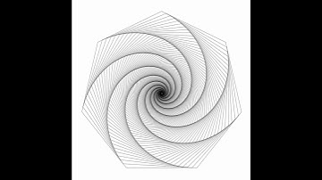 Recursive Mathematics Art: The Twisted Heptagon #algorithmicart #mathart #trigonometry #spiralart