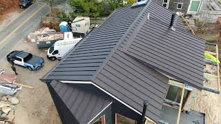Metal Roof Installation on Cape Cod | Drone View