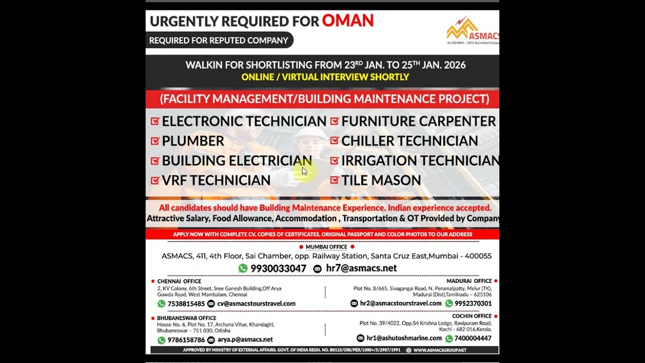 Вакансии в Омане на 2026 год