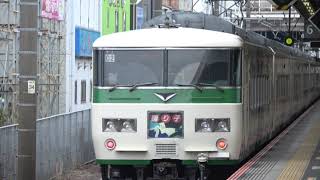 JR茅ヶ崎駅を通過する間もなく引退する185系特急踊り子号
