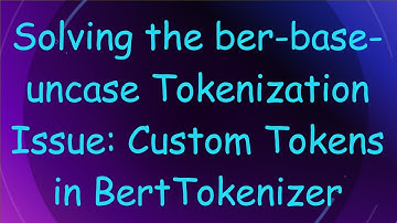 Solving the ber-base-uncase Tokenization Issue: Custom Tokens in BertTokenizer