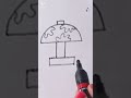 Draw Lamp with 3 Rectangle n Semi Circle #youtube Shorts# Table Lamp Drawing Easy# Shapes Drawing.