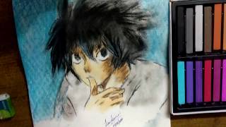 DRAWING L LAWLIET [DEATH NOTE] SOFT PASTELS screenshot 4