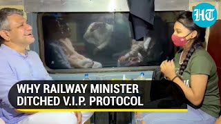 Rail minister Ashwini Vaishnaw rolls up his sleeve; takes feedback from passengers during train ride
