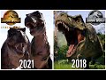 COMPARING THE DINOSAURS 🦖 Jurassic World Evolution (2018) vs Jurassic World Evolution 2 (2021) [4K]