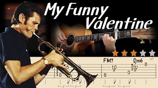 🔴My Funny ValentineㅣEasy Jazz Fingerstyle Guitar TutorialㅣRichard Rodgers, Chet BakerㅣTabs& Chords