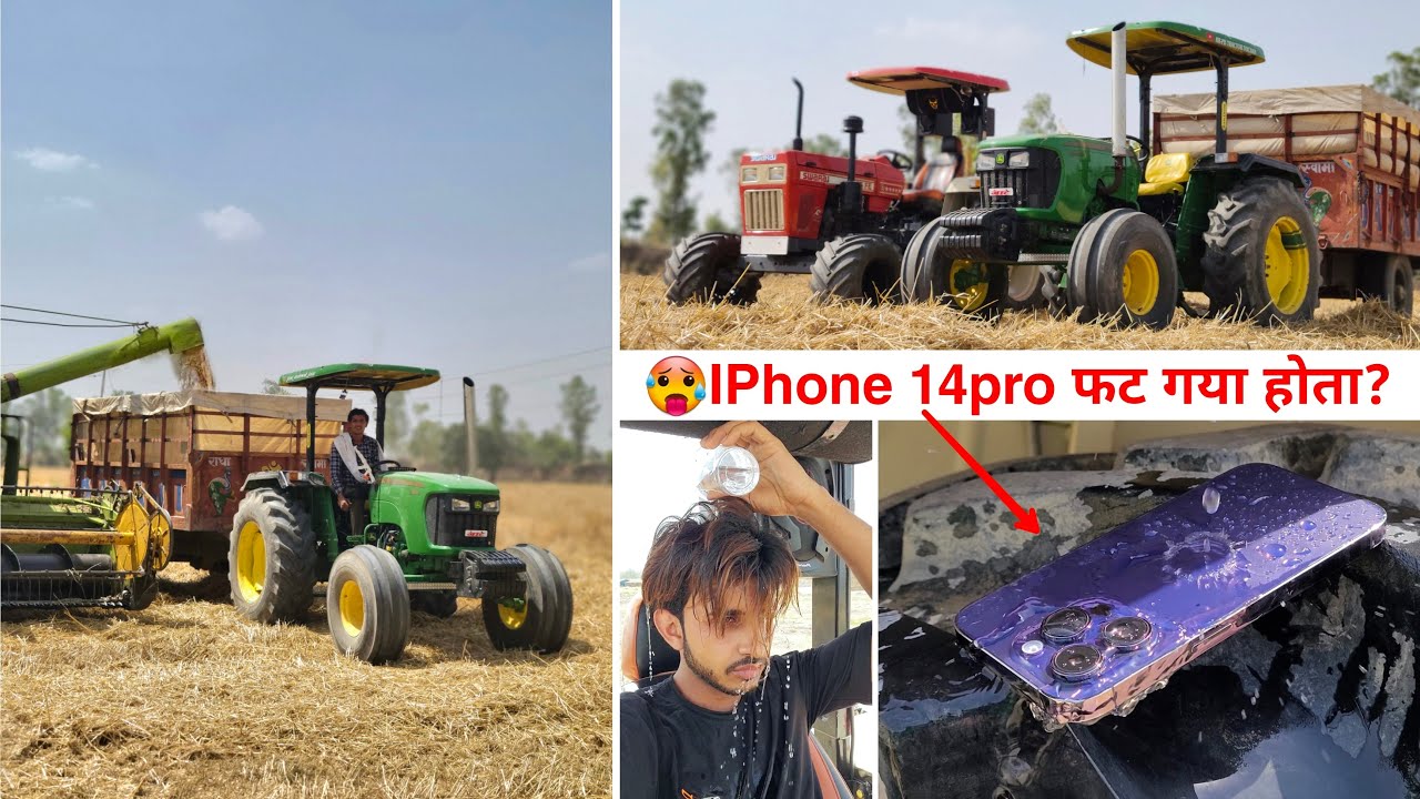 जोनी के भी गेहूं कट गए || 40°C temperature || Swaraj 855 || JohnDeere 5050D