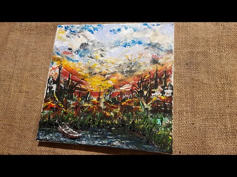 Intuitive Abstract Landscape. Technique Acrylic on canvas. Abstract Painting.
