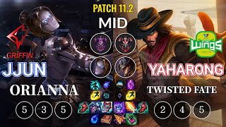 GRF jjun Orianna vs JAG Yaharong Twisted Fate Mid - KR Patch 11.2