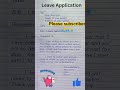 Leave Application for School students.