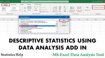 Descriptive Statistics and Histogram using Data Analysis Add in (MS-Excel) Urdu