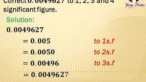 APPROXIMATION OF NUMBERS - SIGNIFICANT FIGURE