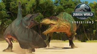 CARCHARODONTOSAURUS VS SPINOSAURUS | Jurassic World Evolution 3
