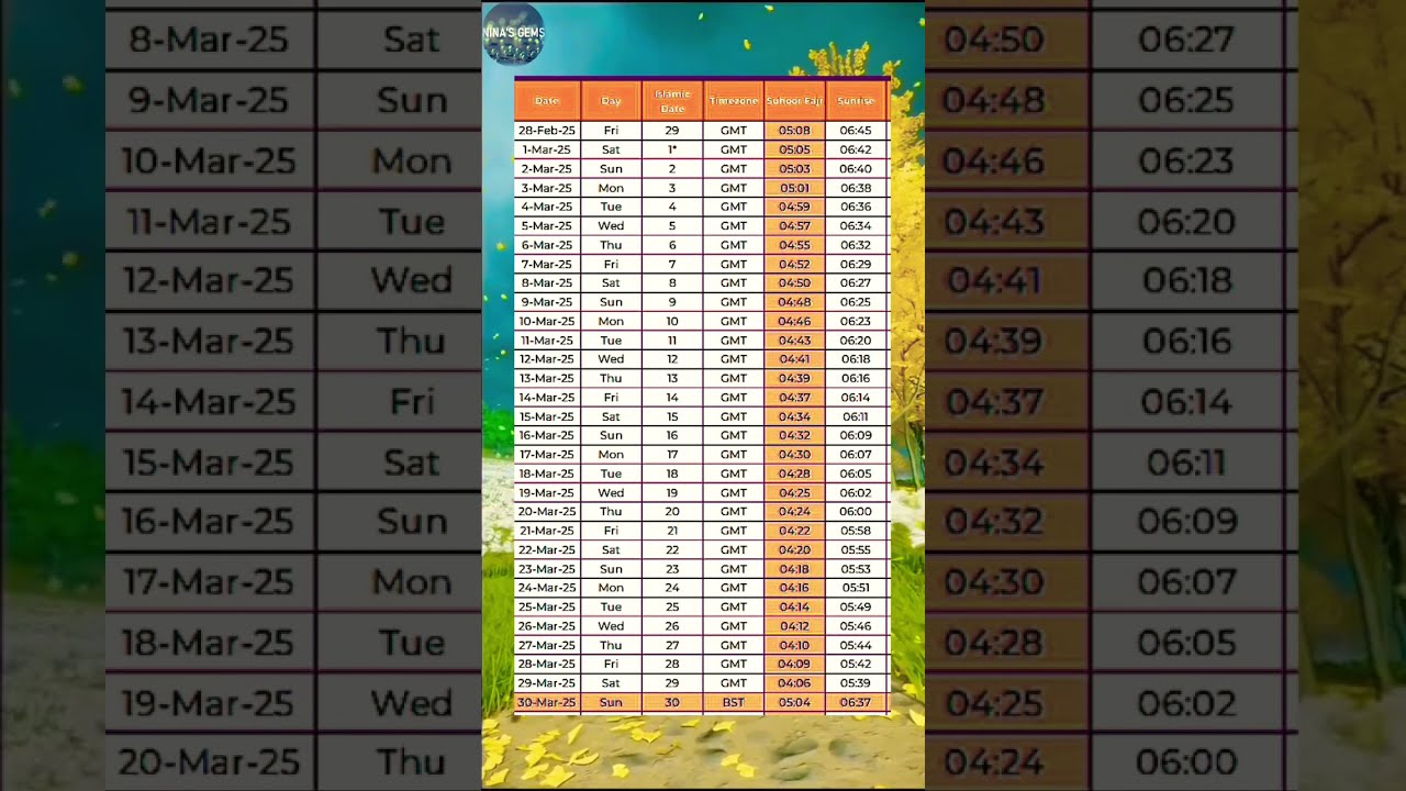 Ramadan Calendar 2025 Islamic Islamiccalendar2025 Youtube Shots