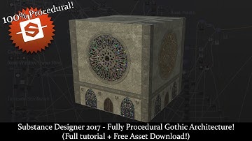 Substance Designer 2017 - Fully Procedural Gothic Architecture! (Tutorial + Free Asset Download)